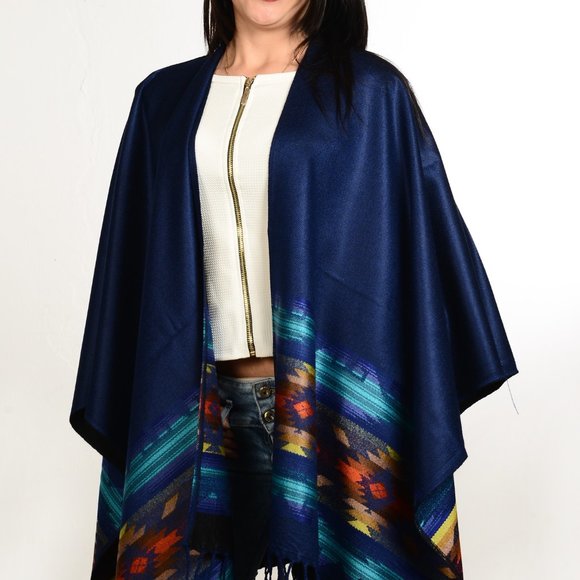 ANDEAN Alpaca PONCHO, Unisex, Artisanal Free Ship - Picture 4 of 12